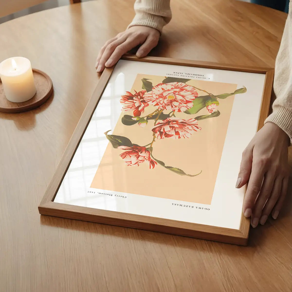 Striped Camellias Ogawa Kazumasa Flowers Print