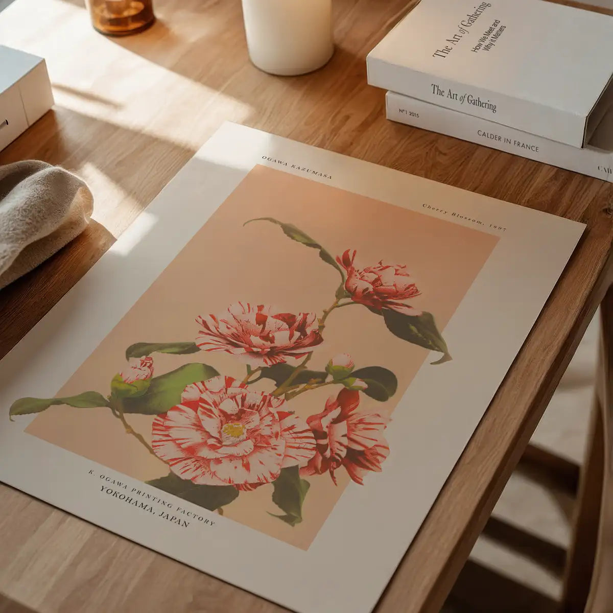 Striped Camellias Ogawa Kazumasa Flowers Print