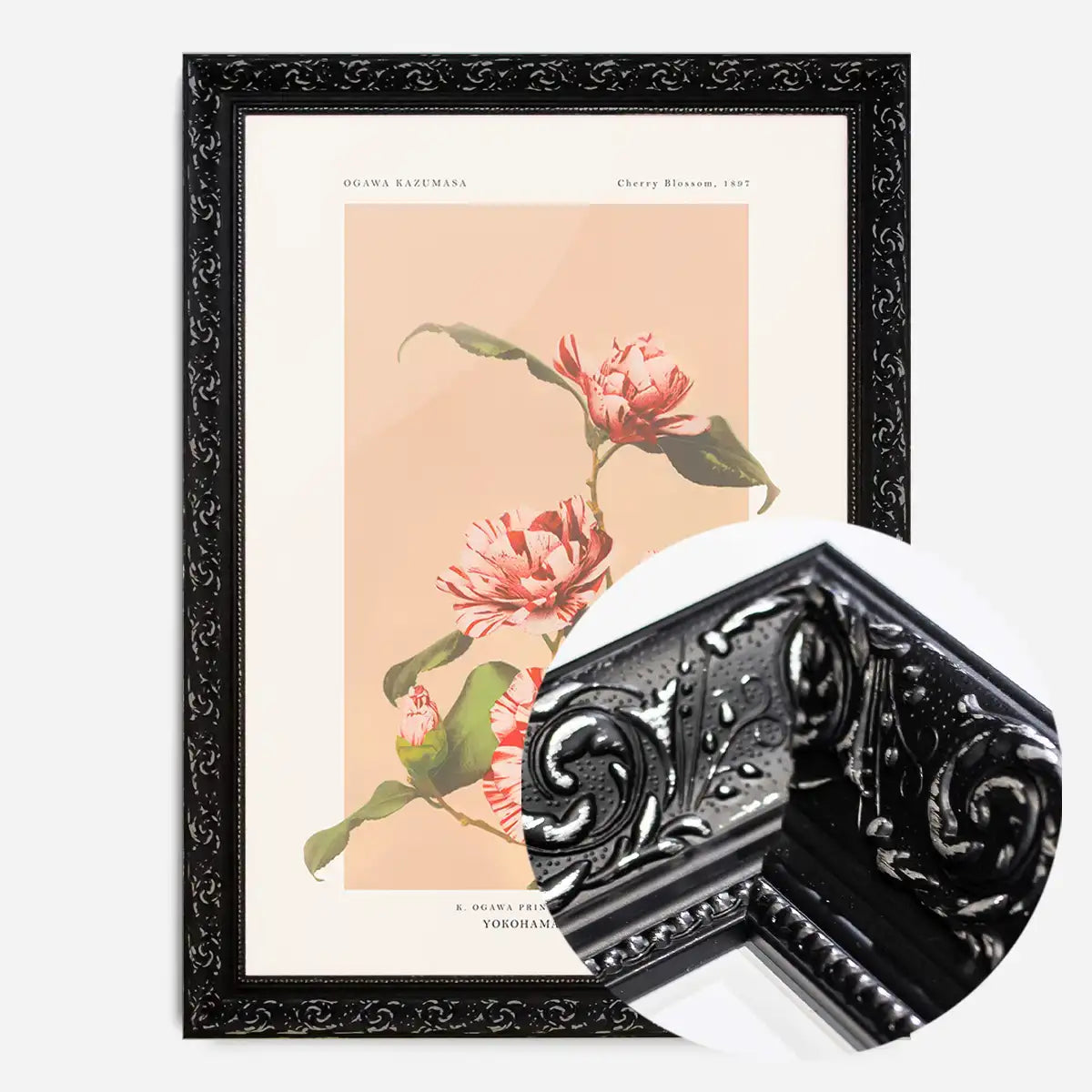 Striped Camellias Ogawa Kazumasa Flowers Print
