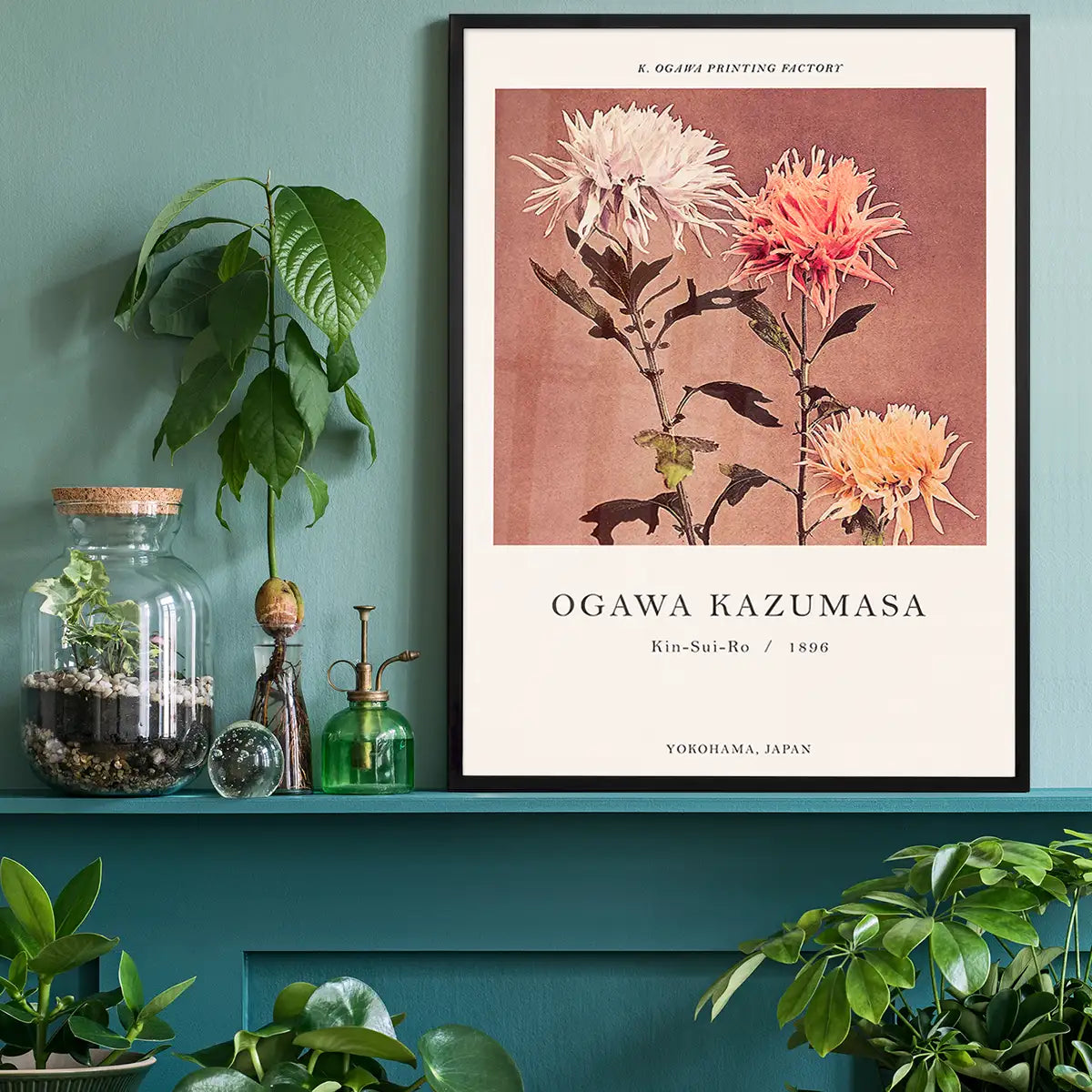 Kin-sui-ro Ogawa Kazumasa Japanese Flowers Print