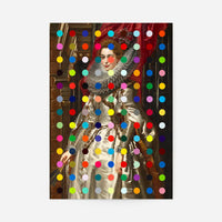 Modern Art Dots Portrait Altered Art Print 1