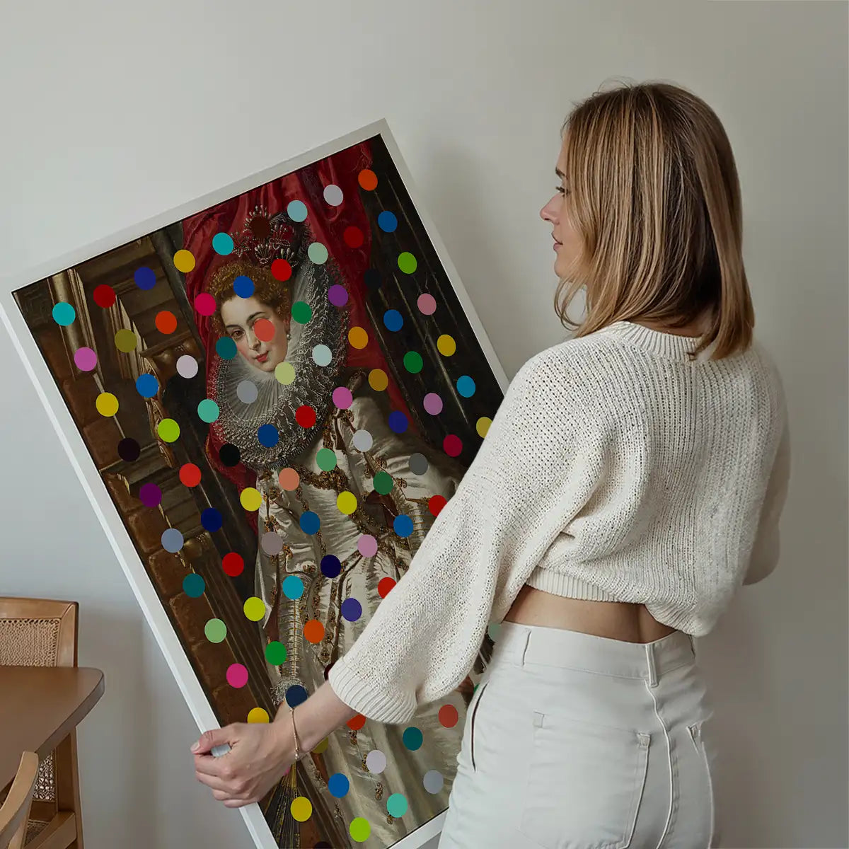 Modern Art Dots Portrait Altered Art Print 1