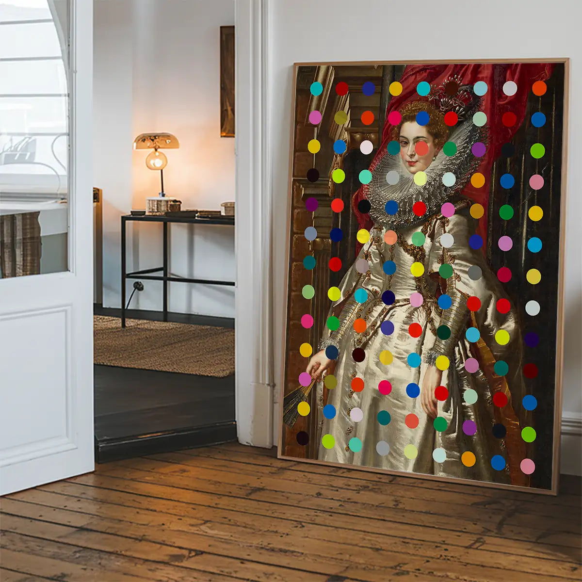 Modern Art Dots Portrait Altered Art Print 1