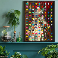 Modern Art Dots Portrait Altered Art Print 1