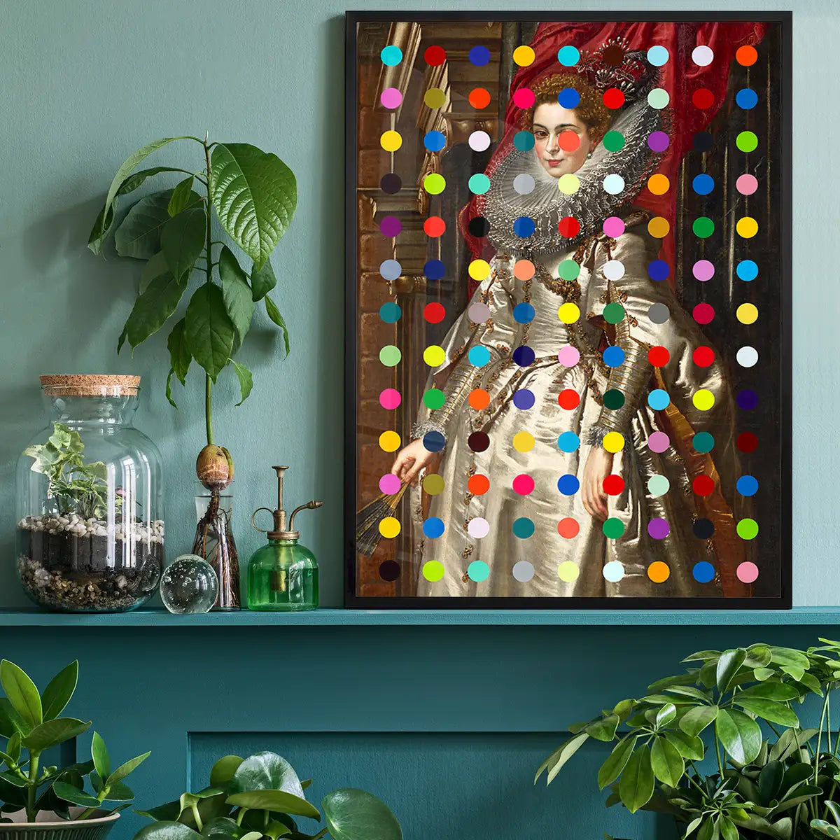 Modern Art Dots Portrait Altered Art Print 1
