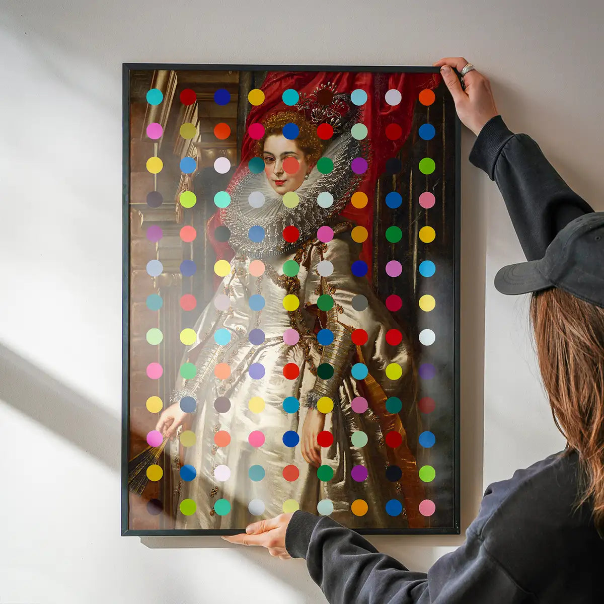 Modern Art Dots Portrait Altered Art Print 1