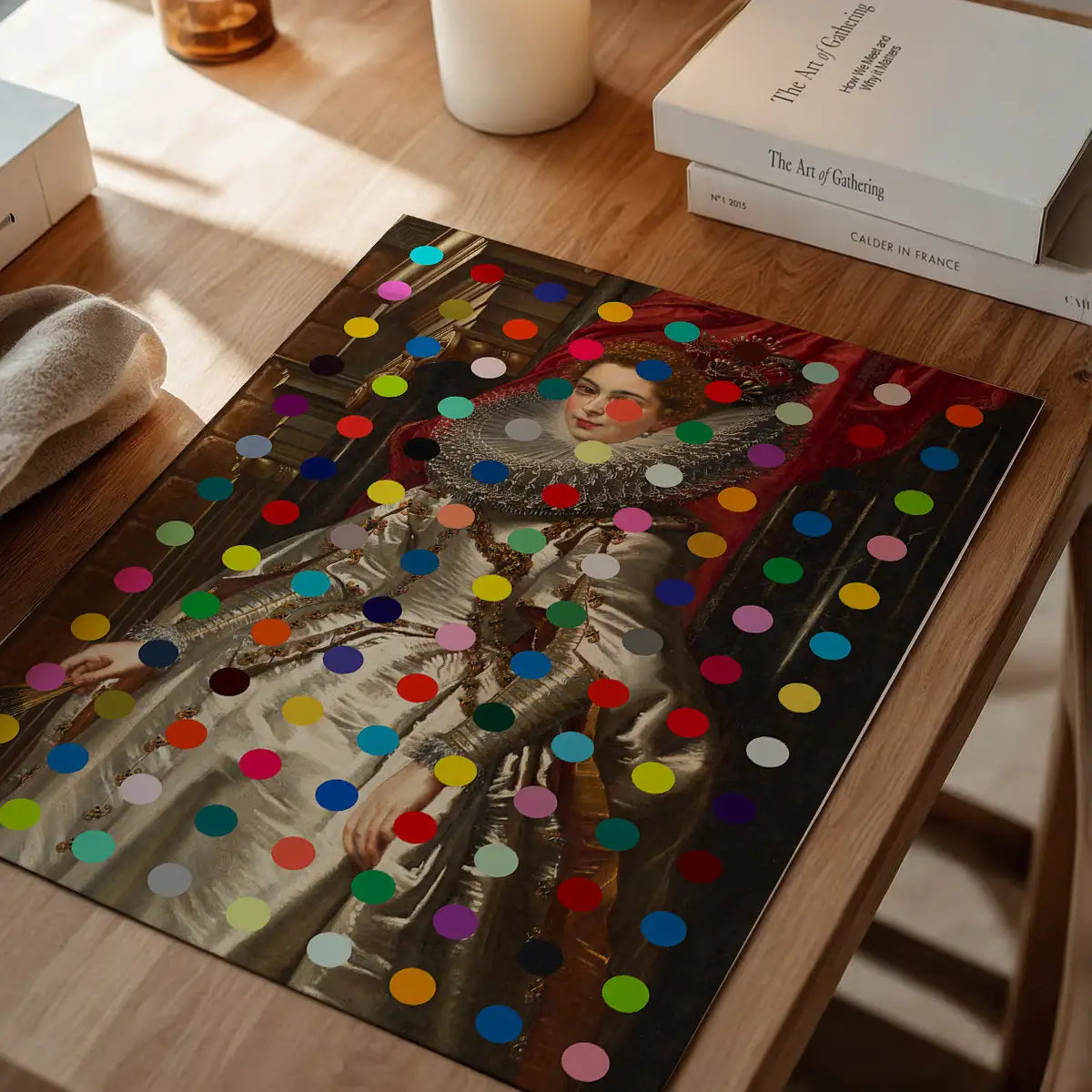 Modern Art Dots Portrait Altered Art Print 1