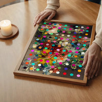 Modern Art Dots Flowers Altered Art Print
