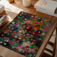 Modern Art Dots Flowers Altered Art Print