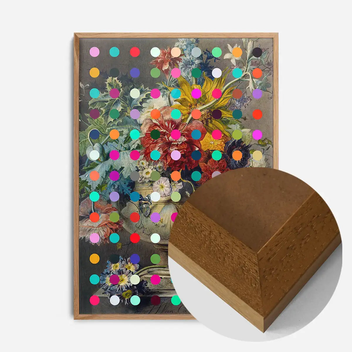 Modern Art Dots Flowers Altered Art Print