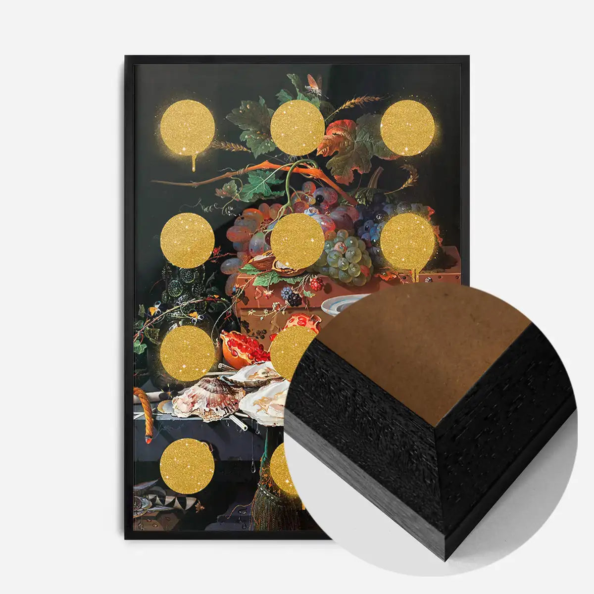 Gold Glitter Dots Still Life Print