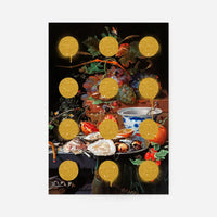 Gold Glitter Dots Still Life Print