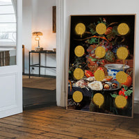 Gold Glitter Dots Still Life Print