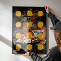 Gold Glitter Dots Still Life Print
