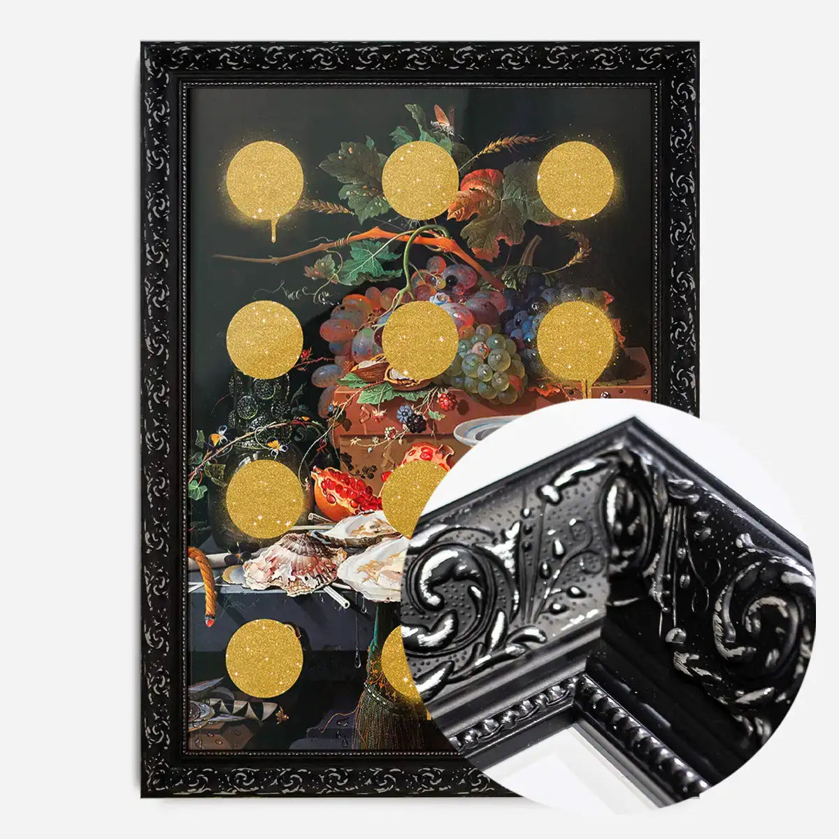 Gold Glitter Dots Still Life Print