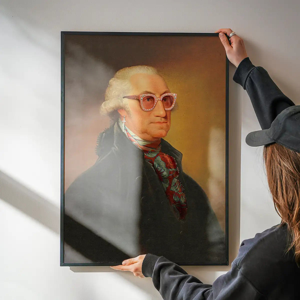 Sparkly Elton Glasses George Washington Portrait Print