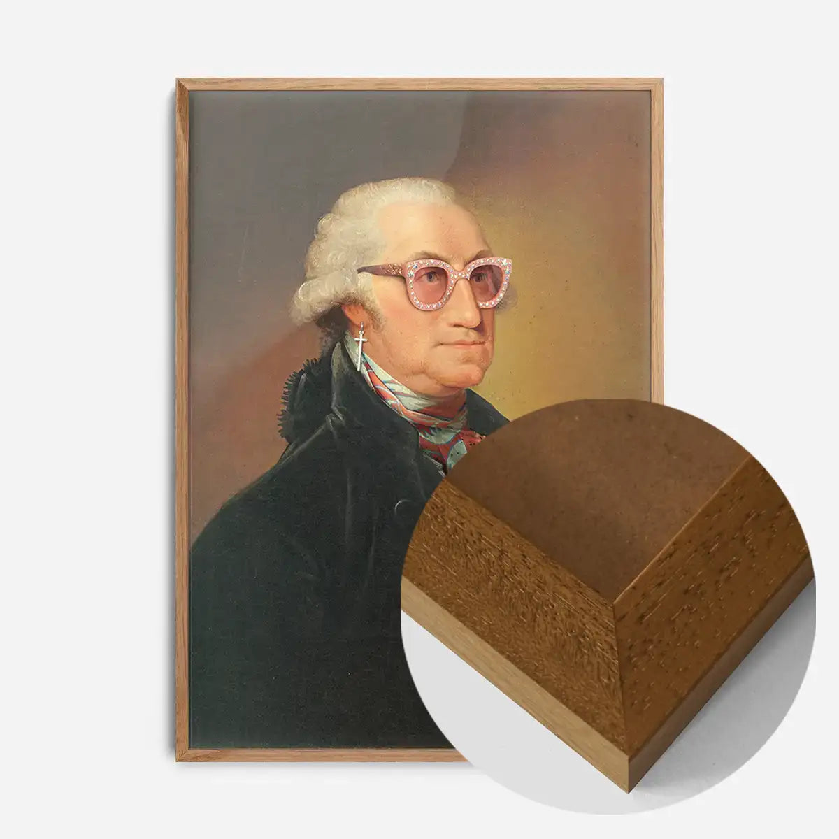 Sparkly Elton Glasses George Washington Portrait Print