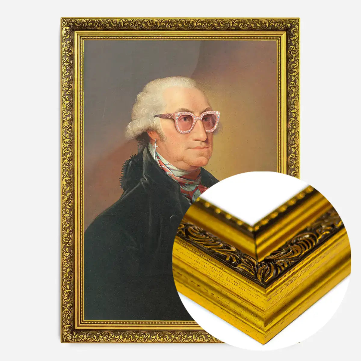 Sparkly Elton Glasses George Washington Portrait Print