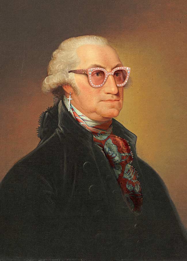 Sparkly Elton Glasses George Washington 61x91cm Matte Clearance Print