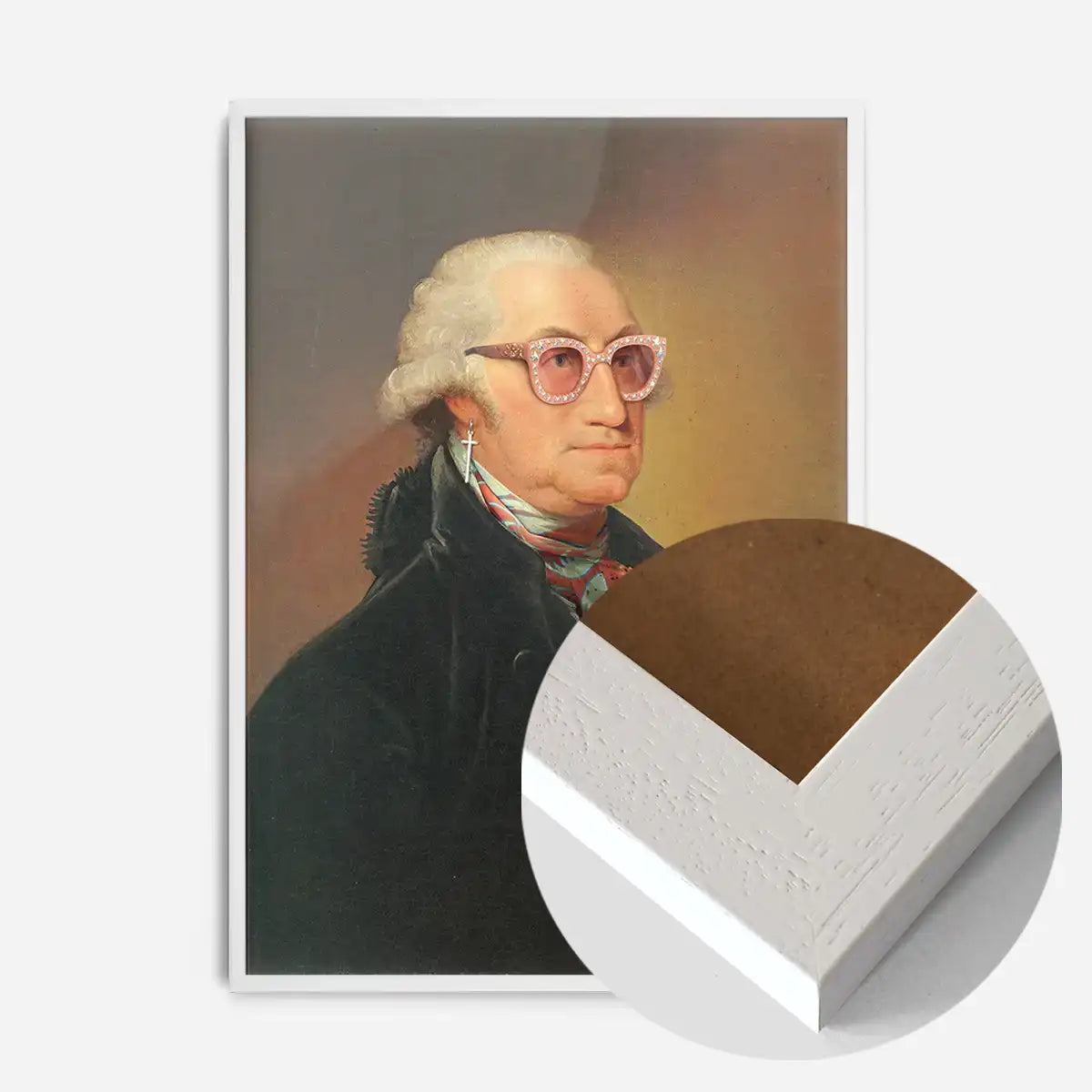 Sparkly Elton Glasses George Washington Portrait Print
