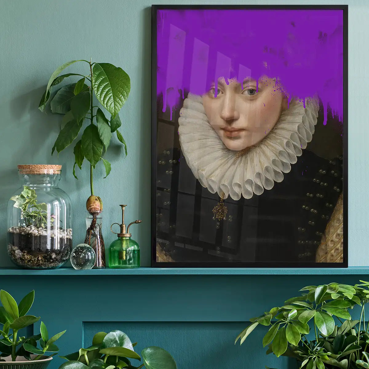 Graffiti Spraypaint Drips Portrait Print