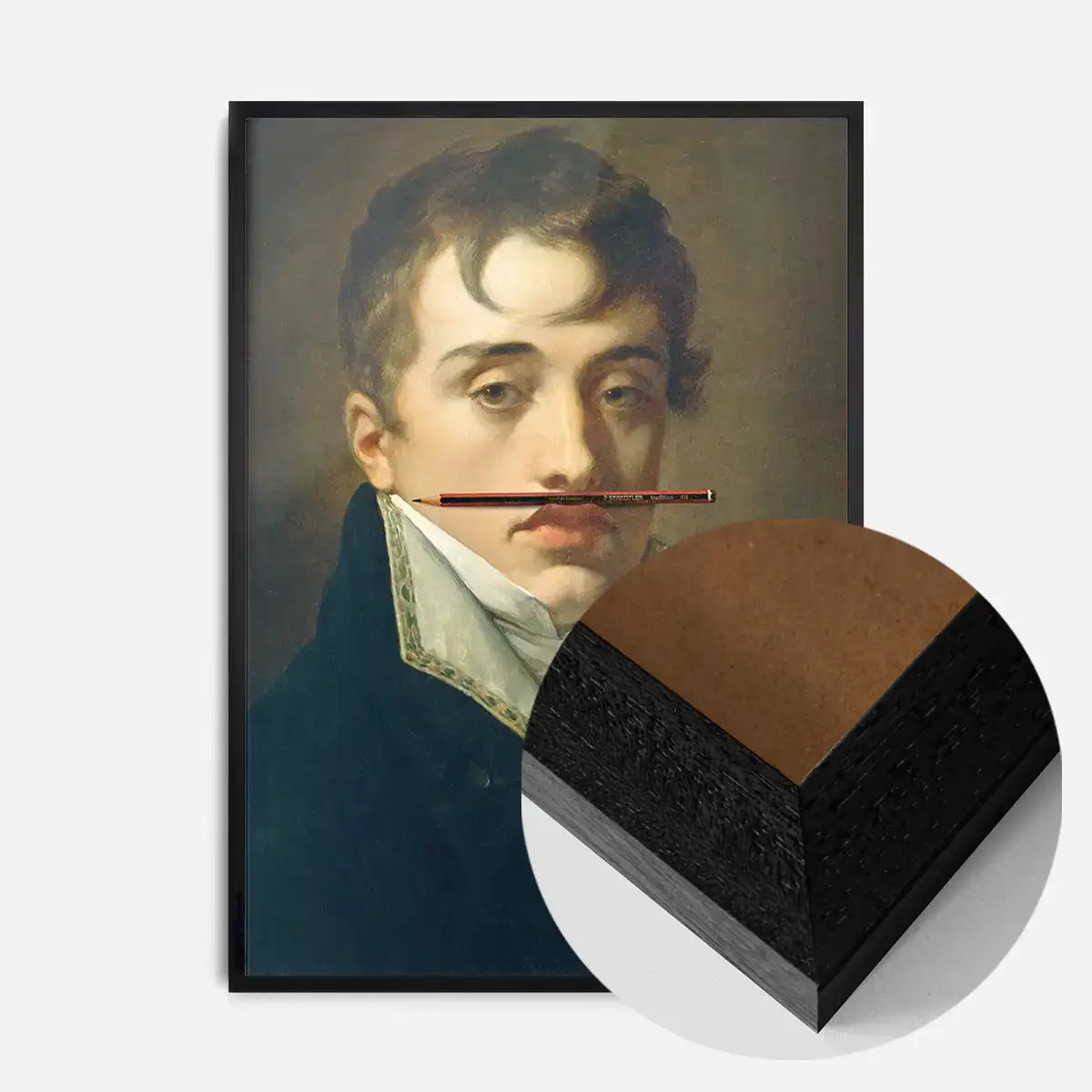 David Johnston by Pierre Paul Prudhon with Pencil Moustache Print