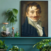 David Johnston by Pierre Paul Prudhon with Pencil Moustache Print
