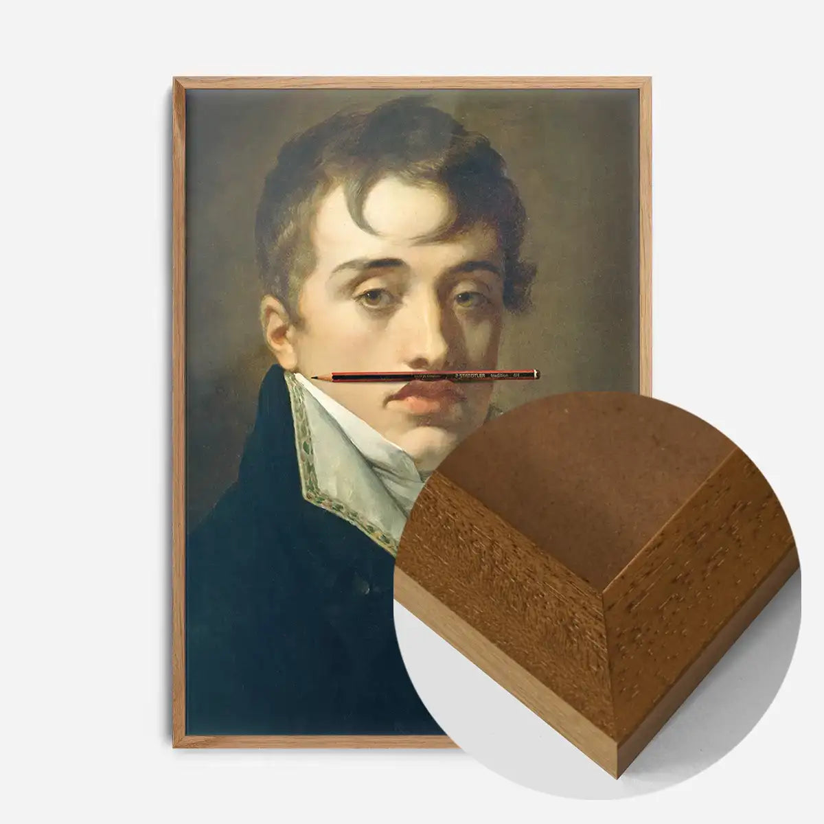 David Johnston by Pierre Paul Prudhon with Pencil Moustache Print