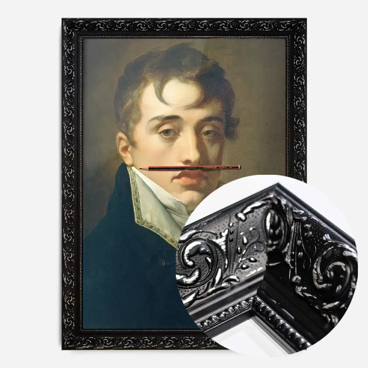 David Johnston by Pierre Paul Prudhon with Pencil Moustache Print