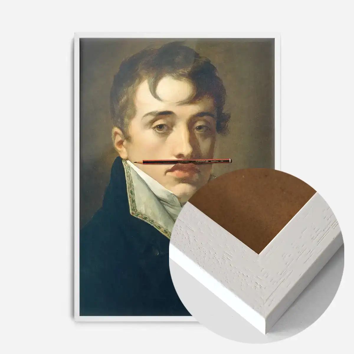 David Johnston by Pierre Paul Prudhon with Pencil Moustache Print