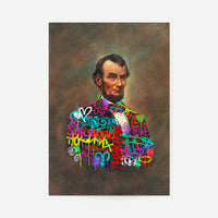 Abraham Lincoln Graffiti Jacket Print