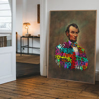 Abraham Lincoln Graffiti Jacket Print