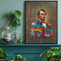 Abraham Lincoln Graffiti Jacket Print