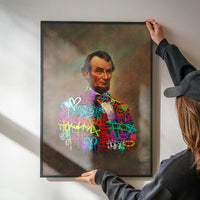 Abraham Lincoln Graffiti Jacket Print