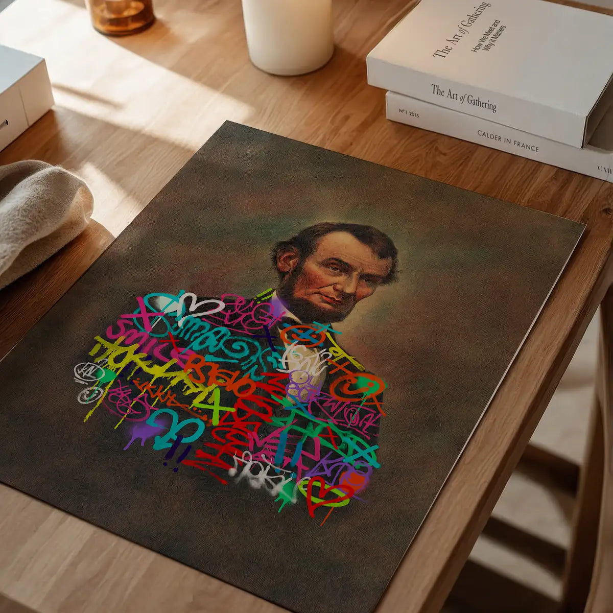 Abraham Lincoln Graffiti Jacket Print