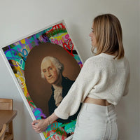 George Washington Graffiti Background Portrait Print