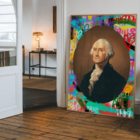 George Washington Graffiti Background Portrait Print