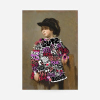 Graffiti Dress Girl Portrait Print