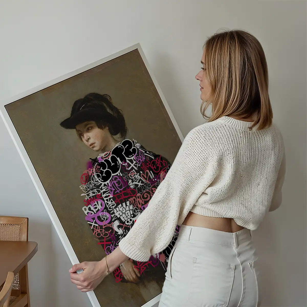 Graffiti Dress Girl Portrait Print