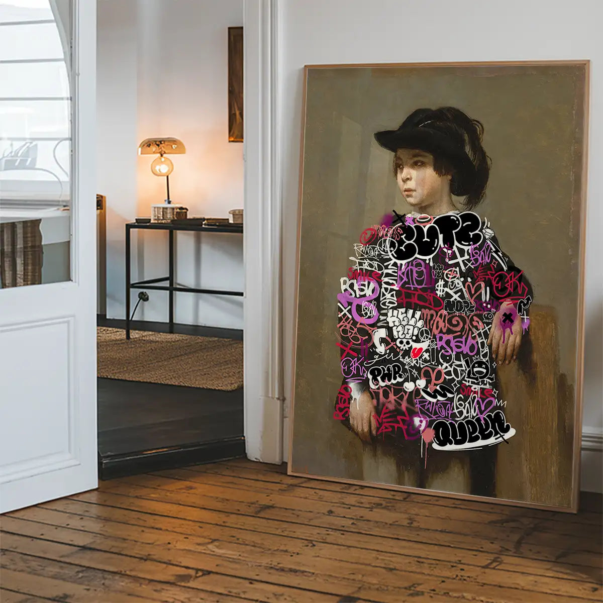 Graffiti Dress Girl Portrait Print