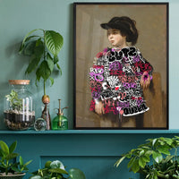 Graffiti Dress Girl Portrait Print
