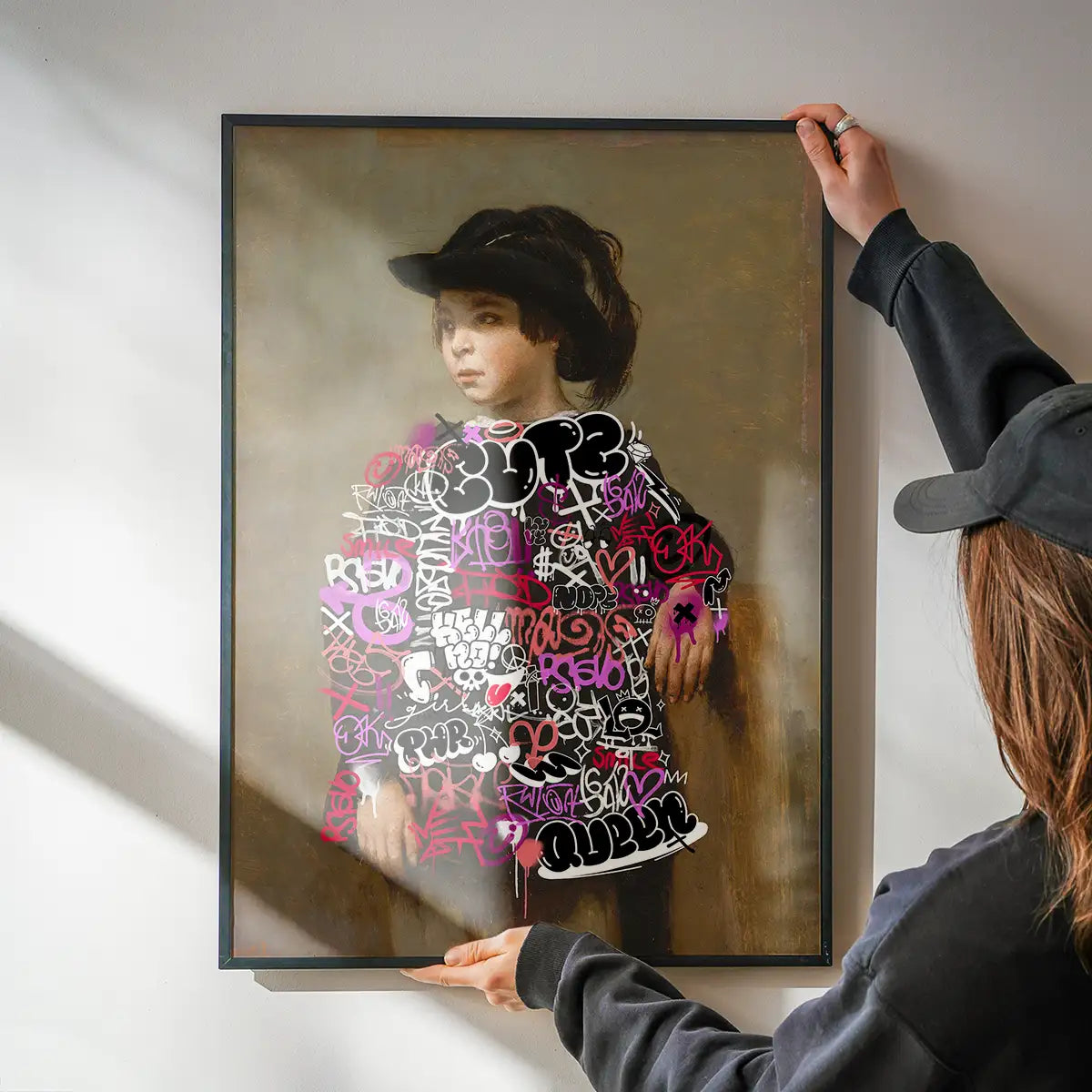 Graffiti Dress Girl Portrait Print