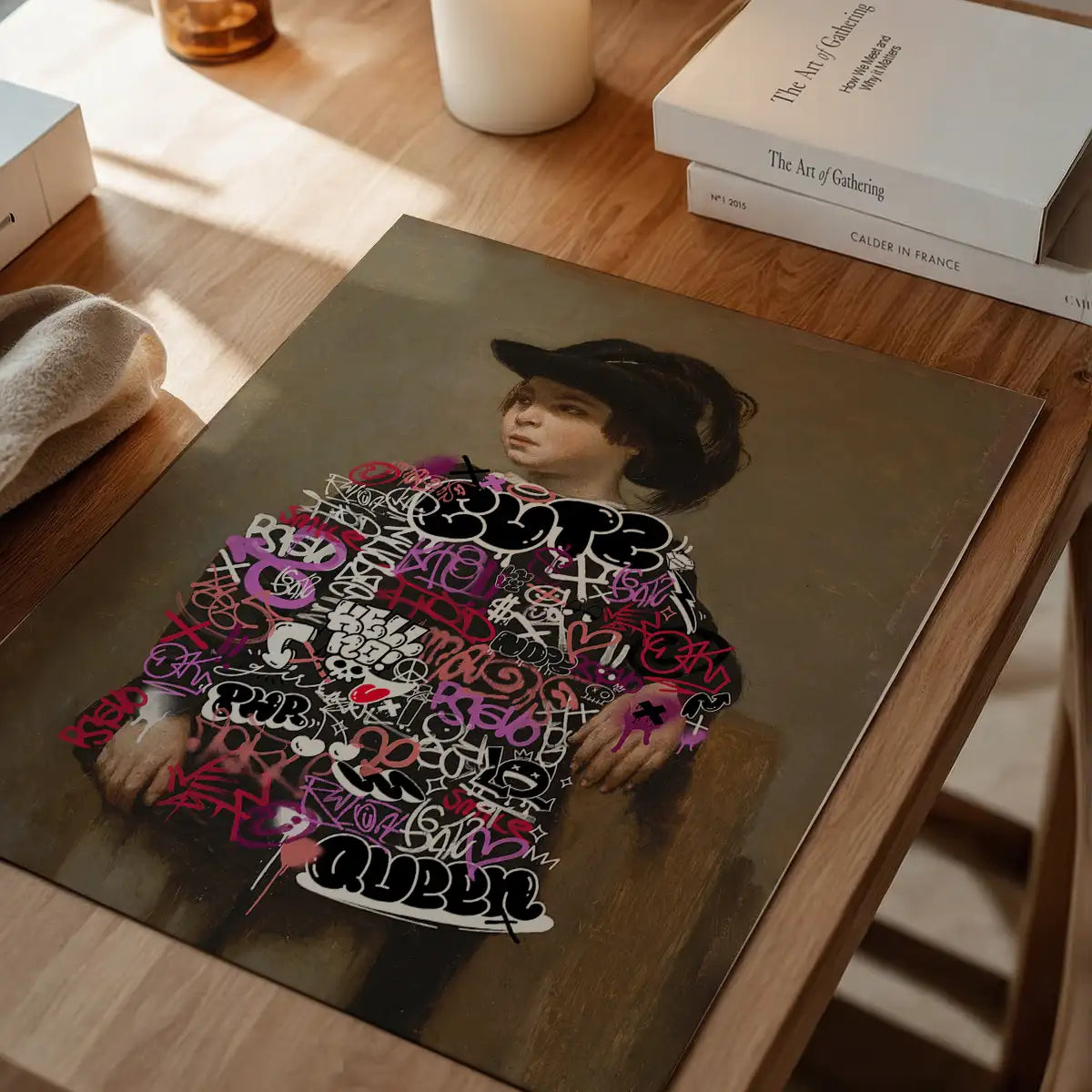 Graffiti Dress Girl Portrait Print