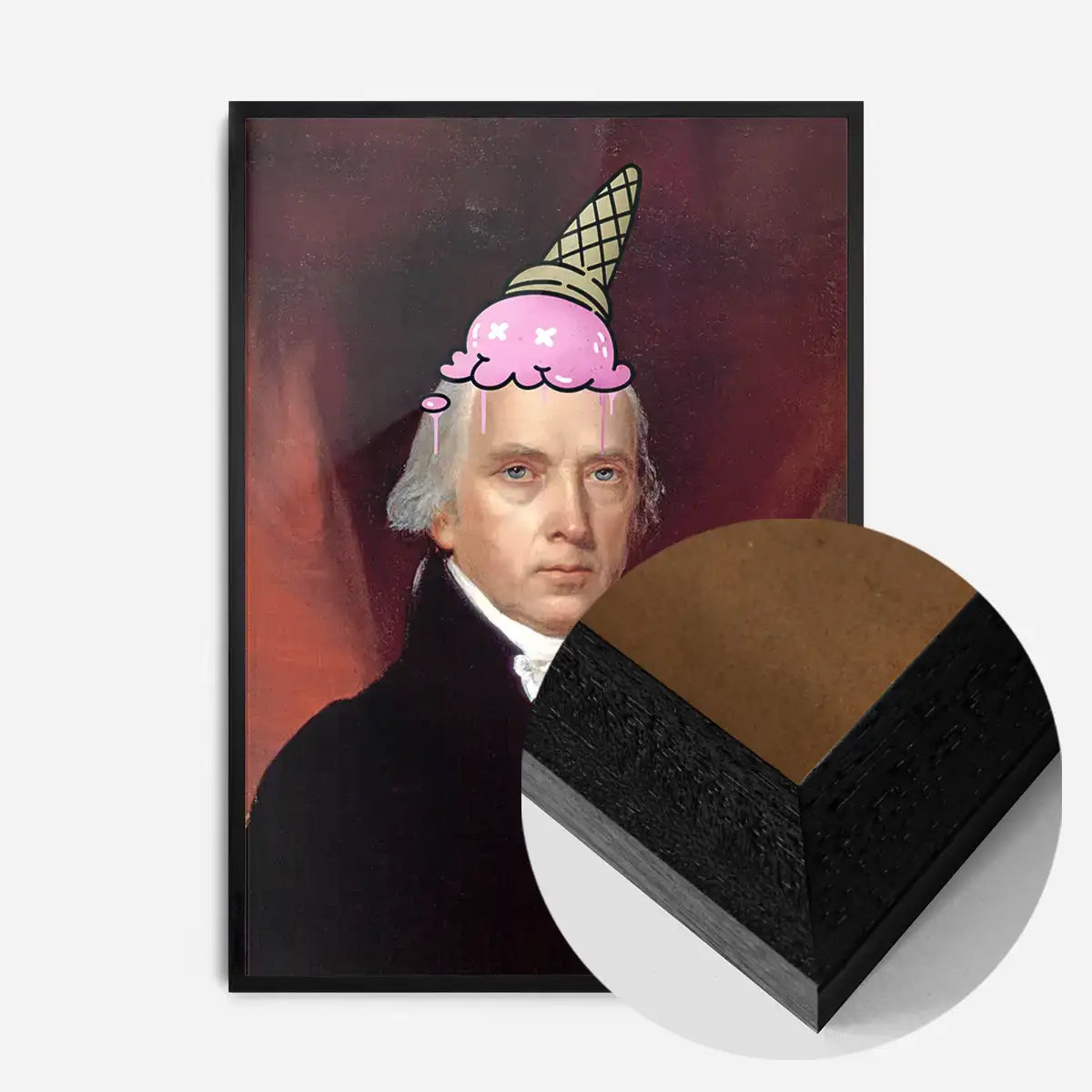 Ice Cream Cone Splat Portrait Print