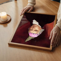 Ice Cream Cone Splat Portrait Print