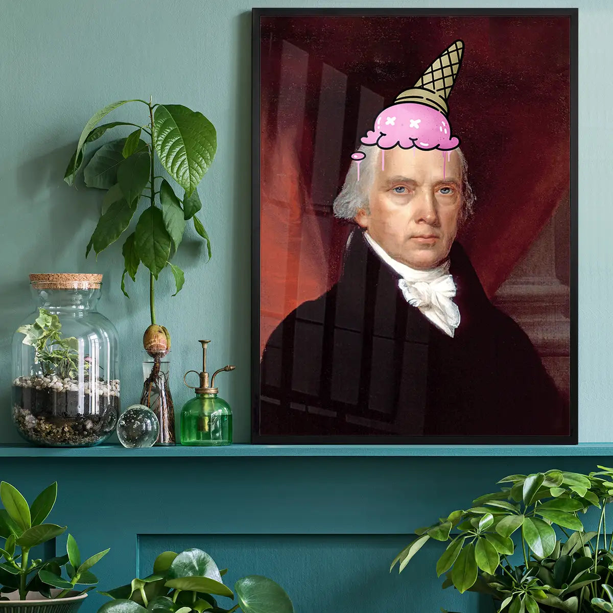 Ice Cream Cone Splat Portrait Print