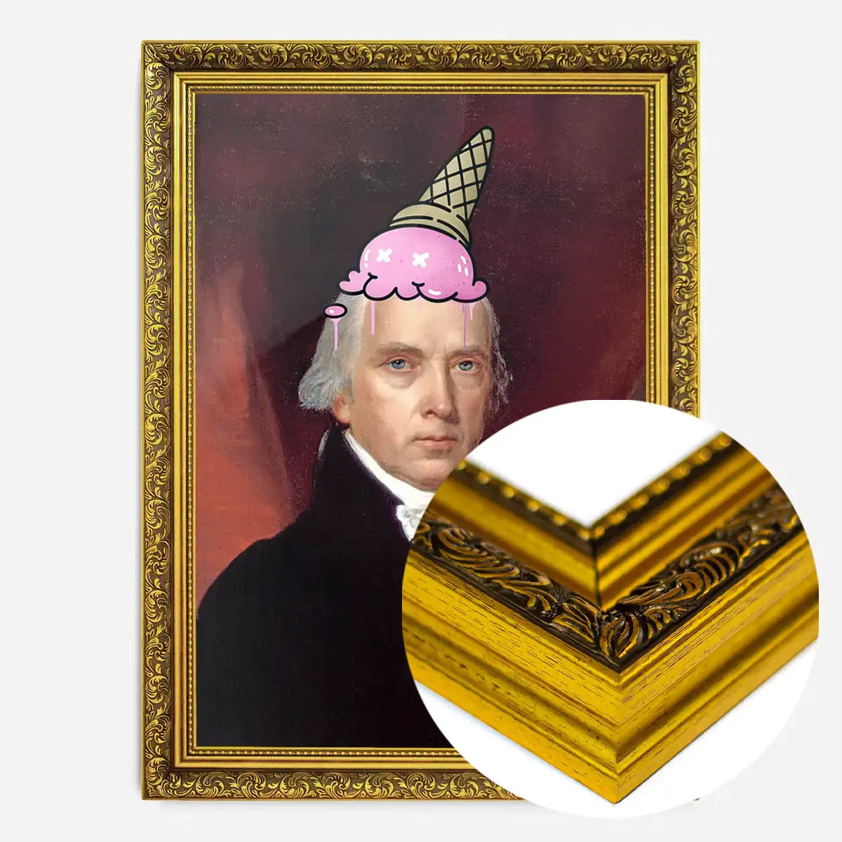 Ice Cream Cone Splat Portrait Print