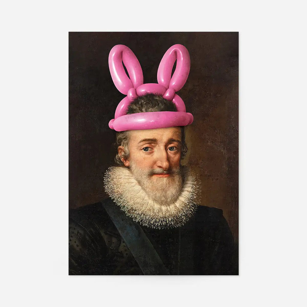 King Henri IV France Balloon Bunny Rabbit Ears 30x40cm Clearance Print