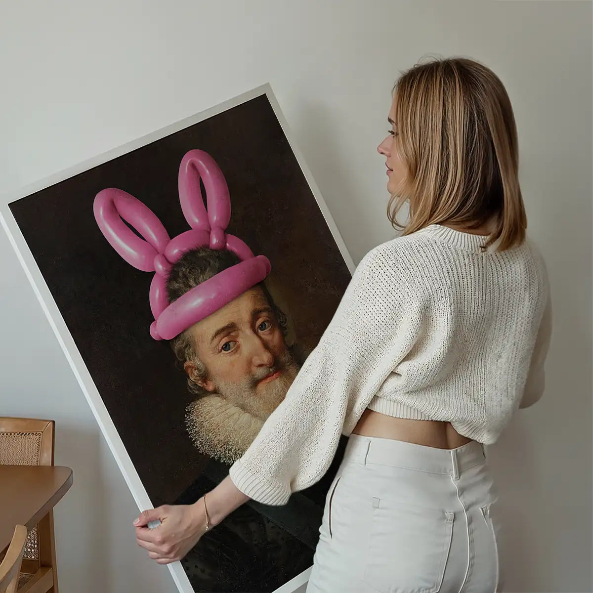 King Henri IV of France with Balloon Bunny Rabbit Ears Print