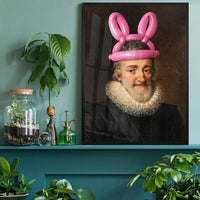 King Henri IV of France with Balloon Bunny Rabbit Ears Print